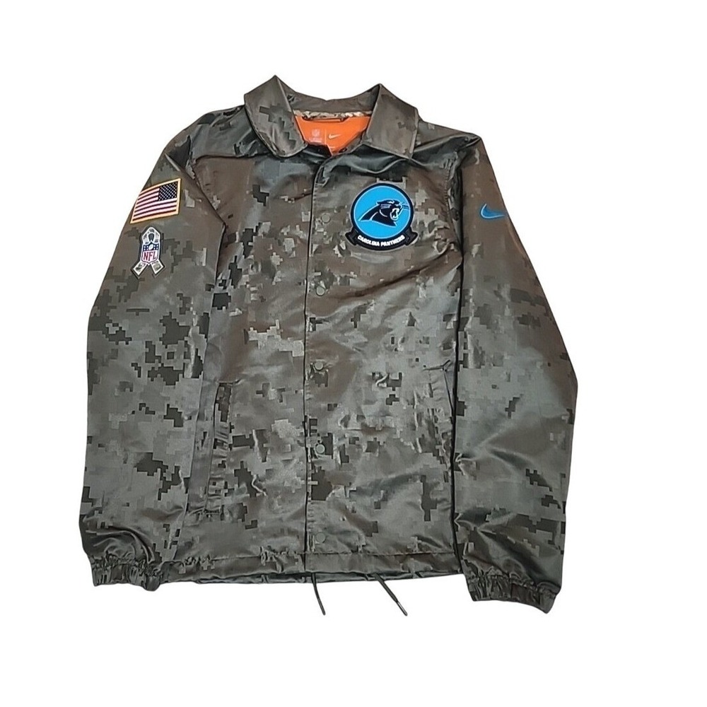 Nike Carolina Panthers Camo Jacket S On Field Apparel Standard Fit Snap Button - Picture 2 of 10